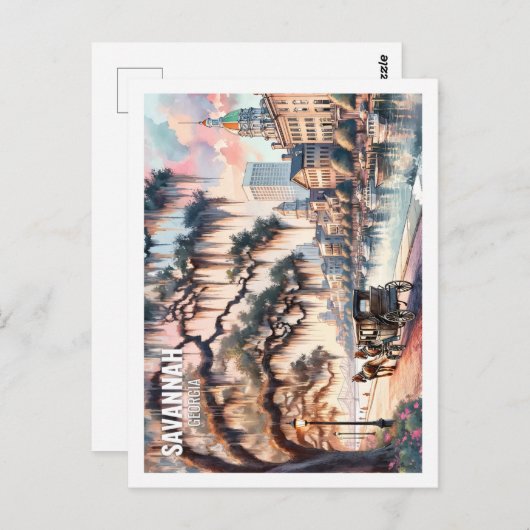 Savannah Georgia Verenigde Staten Famous Place wat Briefkaart (Voorkant / Achterkant)