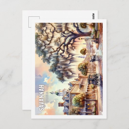 Savannah Georgia Verenigde Staten Famous Place wat Briefkaart (Voorkant / Achterkant)