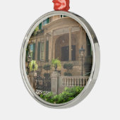Savannah Georgia Victoriaans historisch huis 2 Metalen Ornament (Links)