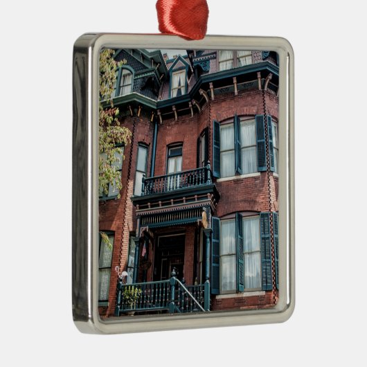 Savannah Georgia Victoriaans historisch huis Metalen Ornament (Rechts)