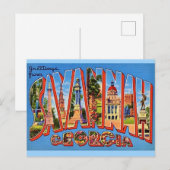 Savannah Georgia Vintage Ansichtkaart Briefkaart (Voorkant / Achterkant)