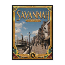 Savannah Georgia Vintage Art Deco Gouden Tijdperk