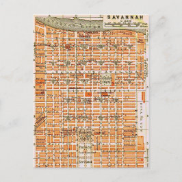 Savannah Georgia Vintage Kaart Ansichtkaart