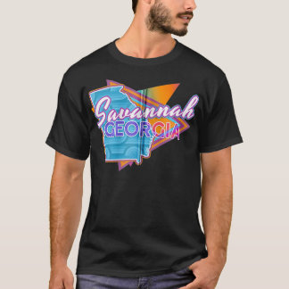 Savannah Georgia Vintage Retro Flashback Rits T-shirt