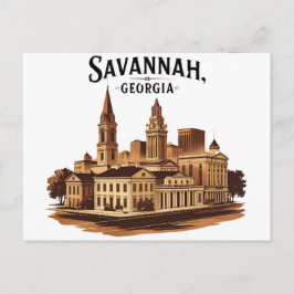 Savannah Georgia vintage Silhouette Briefkaart