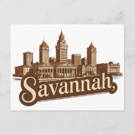 Savannah Georgia vintage Silhouette Briefkaart