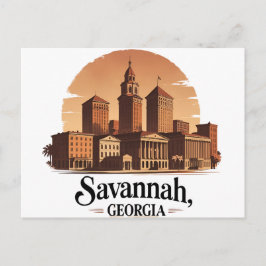 Savannah Georgia vintage Silhouette Briefkaart