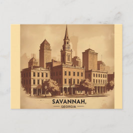 Savannah Georgia vintage Silhouette Briefkaart