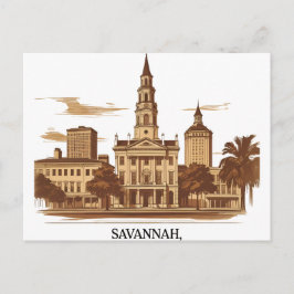 Savannah Georgia vintage Silhouette Briefkaart