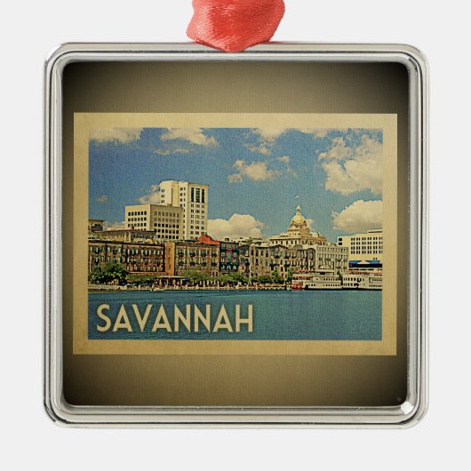 Savannah Georgia Vintage Travel Ornament (Voorkant)