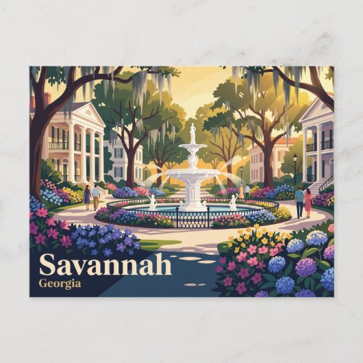 Savannah, Georgia, VS Briefkaart (Voorkant)