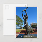 Savannah Georgia Waving Girl-standbeeld Reisfoto Briefkaart (Voorkant / Achterkant)
