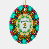 SAVANNAH ~ Gepersonaliseerde Fractal Christmas Des Keramisch Ornament (Rechts)