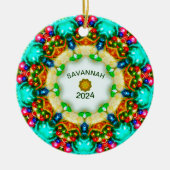 SAVANNAH ~ Gepersonaliseerde Fractal Christmas Des Keramisch Ornament (Voorkant)