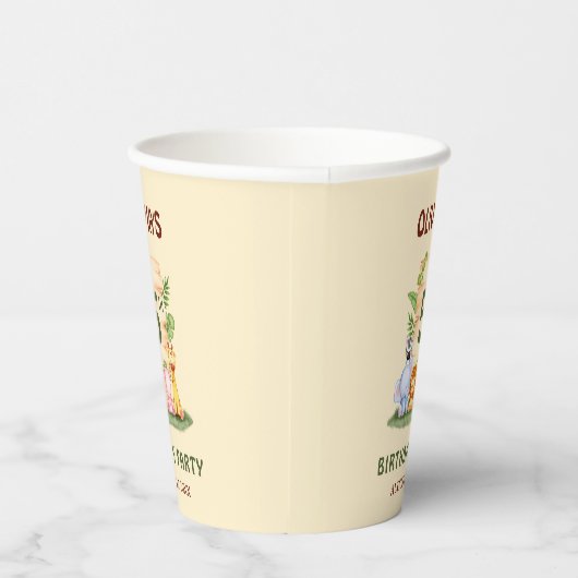 Savannah giraffe leeuw nijlpaard zebra olifant papieren bekers (Rechts)