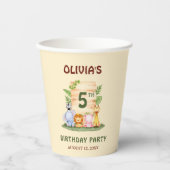 Savannah giraffe leeuw nijlpaard zebra olifant papieren bekers (Voorkant)