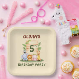 Savannah giraffe leeuw nijlpaard zebra olifant papieren bordje