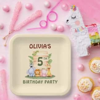 Savannah giraffe leeuw nijlpaard zebra olifant papieren bordje