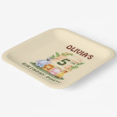 Savannah giraffe leeuw nijlpaard zebra olifant papieren bordje (Gebogen)