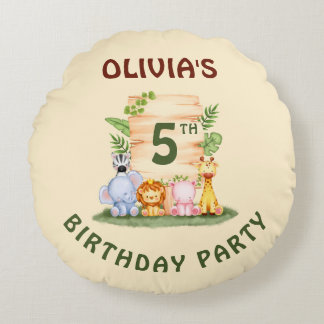 Savannah giraffe leeuw nijlpaard zebra olifant rond kussen