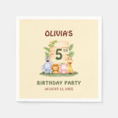 Savannah giraffe leeuw nijlpaard zebra olifant servet (Voorkant)