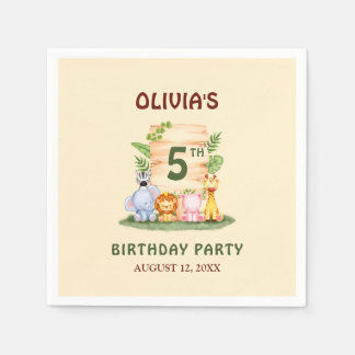 Savannah giraffe leeuw nijlpaard zebra olifant servet