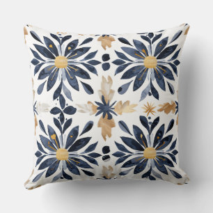 Savannah Hayes geïnspireerd kussen in blauw en gou