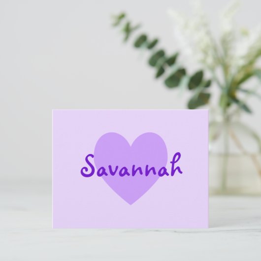 Savannah in Paars Briefkaart (Staand voorkant)