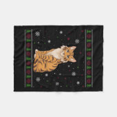 Savannah Kat Kersttrui Mannen Vrouwen Kinder Xmas Fleece Deken (Voorkant (Horizontaal))