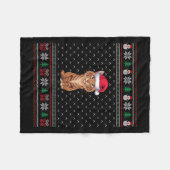 Savannah kat met Santa Hat Ugly Xmas Savannah Fleece Deken (Voorkant (Horizontaal))