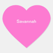 Savannah Kinder naam Sticker gepersonaliseerd roze (Voorkant)