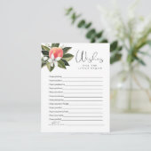 SAVANNAH Kleine Perzikwensen voor Baby shower Informatiekaartje (Staand voorkant)