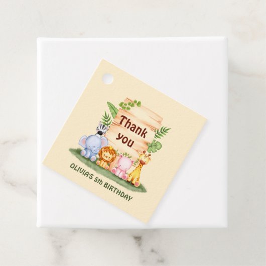 Savannah leeuw zebra nijlpaard giraffe dank u bedankjes labels (In situ)