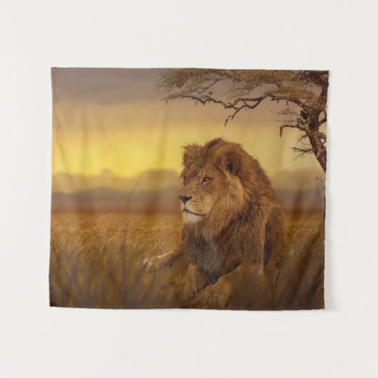 Savannah lion wandkleed (Voorkant (horizontaal))