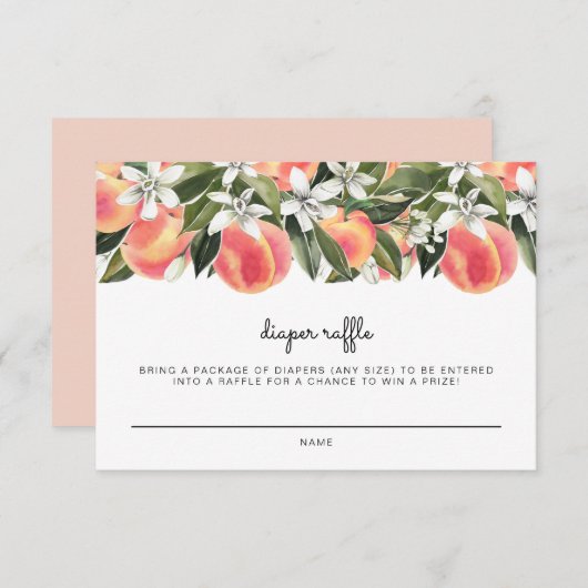 SAVANNAH Little Peach Baby Luier Raffle Kaart (Voorkant / Achterkant)