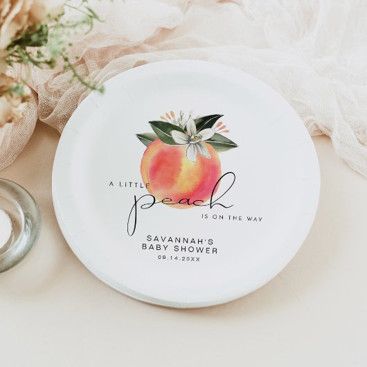SAVANNAH Little Peach Baby shower Papieren Bordje