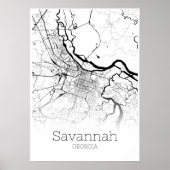 Savannah Map - Georgia - City Map Poster (Voorkant)