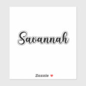 Savannah Naam - Handgeschreven kalligrafie Sticker (Vel)