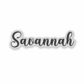 Savannah Naam - Handgeschreven kalligrafie Sticker (Voorkant)