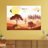 Savannah Natuur Landscape Sunset Art Canvas Afdruk (Insitu (Woonkamer))