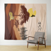 Savannah Natuur Landschap Zonnekunst Bosbouw Wandkleed (In Situ (horizontaal))