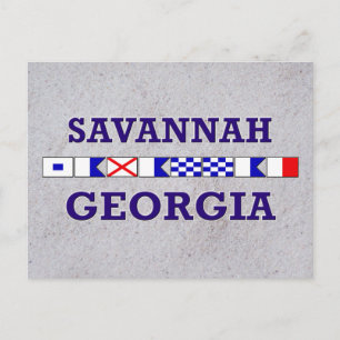 Savannah Nautical Flag Briefkaart