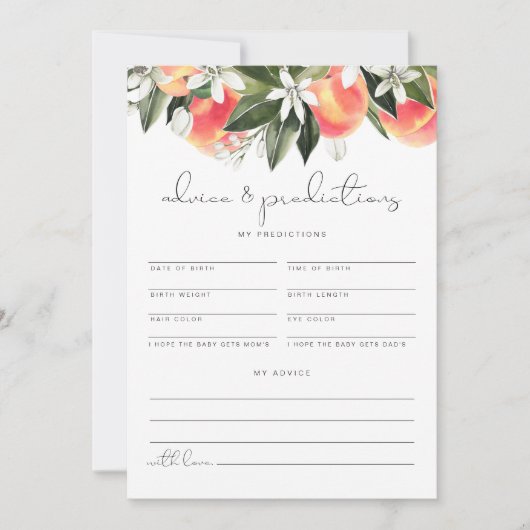 SAVANNAH Peach Baby Advice and Predictions Kaart (Voorkant)