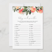 SAVANNAH Peach Baby Word Scramble Baby shower Kaart (Voorkant)