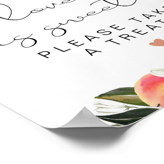 SAVANNAH Peach Love is Sweet Treat Favor Table Poster (Hoek)