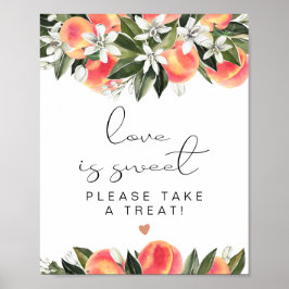 SAVANNAH Peach Love is Sweet Treat Favor Table Poster