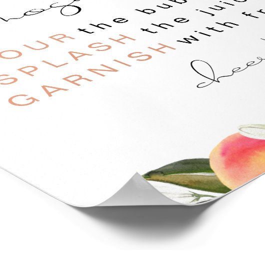 SAVANNAH Peach Mimosa Bar Poster (Hoek)