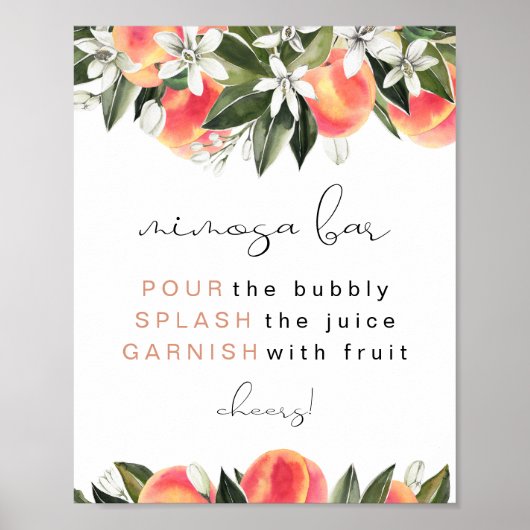 SAVANNAH Peach Mimosa Bar Poster (Voorkant)