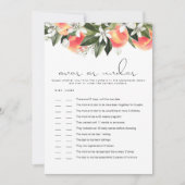 SAVANNAH Peach Over Onder Baby shower Game Kaart (Voorkant)