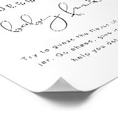 SAVANNAH Peach Raad het Baby Food Baby shower Poster (Hoek)